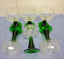 6 VERRES A VIN BLANC ROEMER ROHEMER ALSACE PIED VERT GRAVE RAISIN