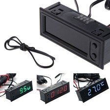 Thermomètre Horloge Voiture Multifonctionnelle Chaude DC 12V LED Jauge Tempéra