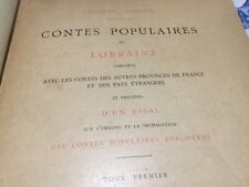 CONTES POPULAIRES DE LORRAINE Emmanuel COSQUIN RELIÉ BE TOME 1