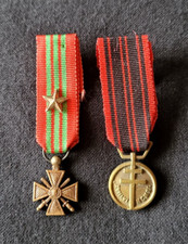 Croix de Guerre 1939 1940 Médaille Résistance Londres WW2 set French Medals