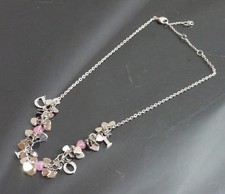 Authentique collier Christian Dior logo cœur métallisé #7395