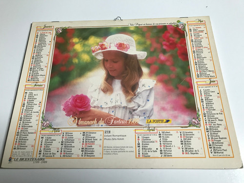 Calendrier almanach facteur - calendrier,