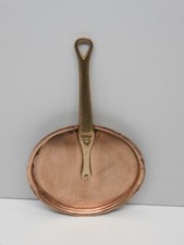 -ANCIEN COUVERCLE DE CASSEROLE XIXe  en  CUIVRE poignée BRONZE DECO CUISINE  D