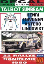 DECAL TALBOT SUNBEAM LOTUS