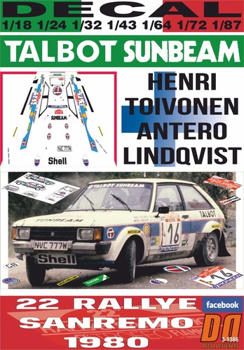 Decal talbot sunbeam - talbot,
