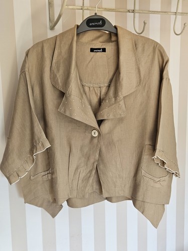 Veste lin beige l - t,
