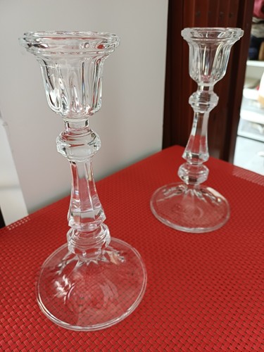 Paire bougeoirs cristal - de,