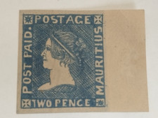 Maurice 1900 - 2p bleu (1848-58) - 6500€ N°6 Neuf avec certificat C403