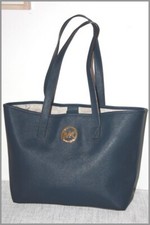 MICHAEL KORS  Sac Shopping Toile Bleu Marine Epaule TBE
