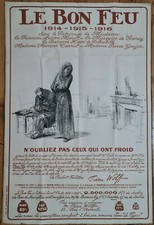 Le bon feu Forain 1916 Affiche Originale Guerre 14-18 Charbon