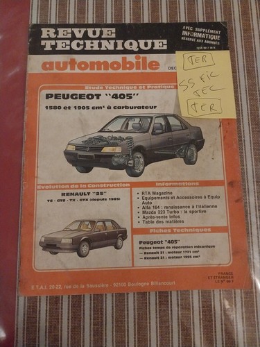 Revue technique peugeot 405 - revue,