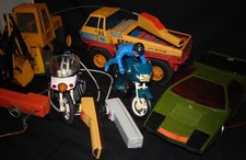 Lot 5 Véhicules Filoguidé / Camion Pelle Motos Voiture / Joustra / A Restaurer!