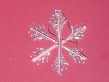 décoration de fête (noël) à accrocher, flocon de neige en verre (diamètre:7,1cm)
