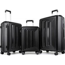 Set 3 valises 36-67-98 litres ABS avec 4 roulettes Noir Royalty Line RLLTS18747-