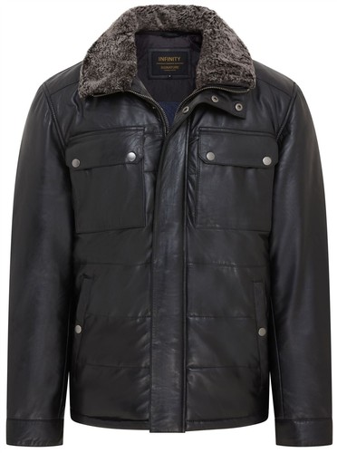 Homme cuir noir doudoune - homme,