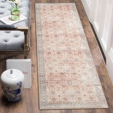 Tapis de couloir oriental vintage antidérapant motif floral pour couloir salo...
