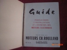 ANCIEN   GUIDE  MOTEURS  ELECTRIQUES  CH.ROULLAND    VINCENNES