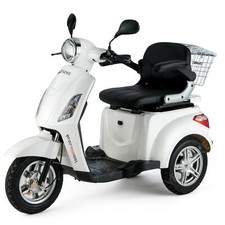 VELECO ZT15 Scooter électrique 3 roues Mobylette Senior Handicapé 900W BLANC