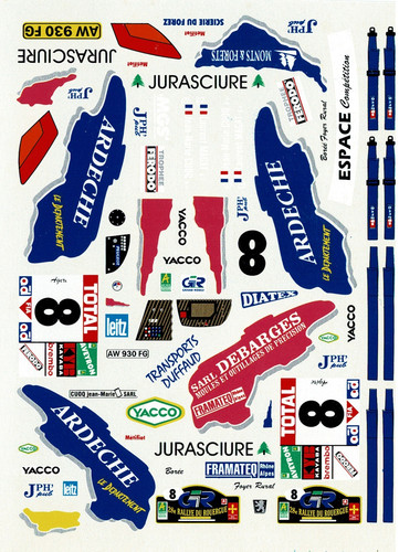 Décal peugeot 306 maxi - 1/24,
