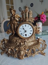 Pendule cheminée de Paris, Napoléon III, régule doré, complète