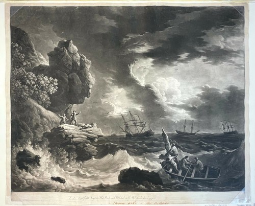 Gravure marine la - marine, tempête
