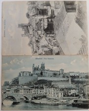 Lot 2 Cartes Postales Anciennes Béziers