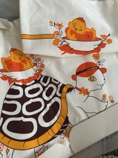 PARURE DE BERCEAU ANCIENNE CONFECTION DE CHOLET DRAP ET TAIE TISSU ANCIEN BEBE