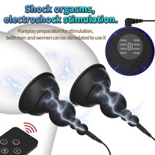 ElectroShock E-stim Breast Nipple Clitoris Penis Pump Stimulation Massager Cup