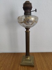 Ancienne Lampe À Pétrole À Colonne Décor Empire 