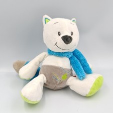 Doudou loup renard blanc gris