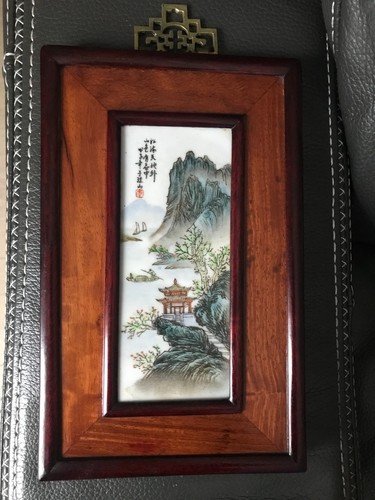 Tableau bois plaque - plaque, porcelaine