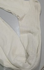 2 paires Bas anciens , lettres brodées main N°15 coton tricoté