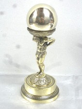 ?? STATUE SCULPTURE EN BRONZE PERSONNAGE HOMME DIEU ATLAS PORTANT LA TERRE