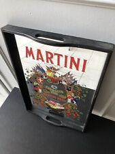 Vintage Plateau de service miroir Publicitaire MARTINI Rossi Bistrot Collector