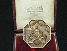 MEDAILLE BR. 46mm signé C.CHARLES - CHAMBRE DE COMMERCE DE NICE dans son écrin