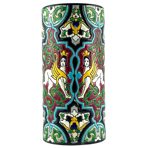 Vase ancien emaux bordeaux - emaux,