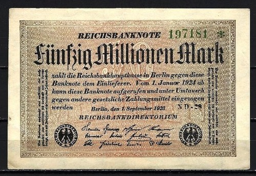 Allemagne 1923 billet 50 - billet, de