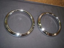 SIMCA 1000 PHASE 1  PAIRE DE CERCLES DE PHARES CHROMES NEUFS