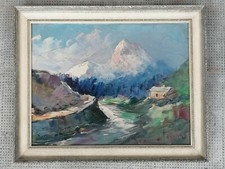 Tableau montagne Savoie? huile panneau SALOMON LE TROPEZIEN oil Suisse cervin ? 