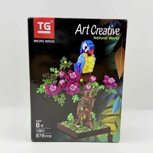 Micro brick flower parrot toy - micro,