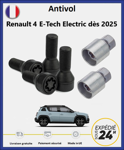 Ecrous antivol roues noir - ecrous, de
