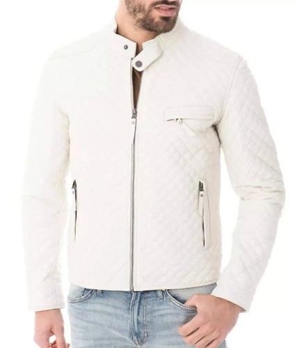 Veste homme cuir blanc - veste,