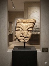Masque rituel en OS sculpté -