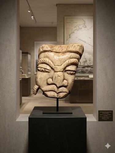 Masque rituel sculpté - rituel,