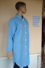 ROBE DE CHAMBRE DAMART LISEUSE VESTE POLAIRE BLEU CIEL  NEUVE T 38/40 UK S /M 
