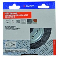 Tivoly • Brosse de Touret • Fils en Acier Ondulés • Ø150*15mm • Pour