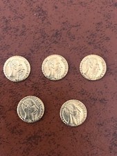 Lot De 5 Pièces Or -Aliage Maximilian Pesos 1865 Mexique