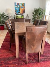 table de salle à manger en bois Acacia 140 cm + rallonge de 40 cm