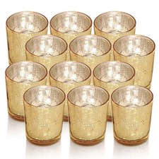 Lot de 12 Bougeoirs Doré en