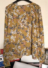 Tunique femme, Taille 40, marque Promod, couleur moutarde avec motif floral